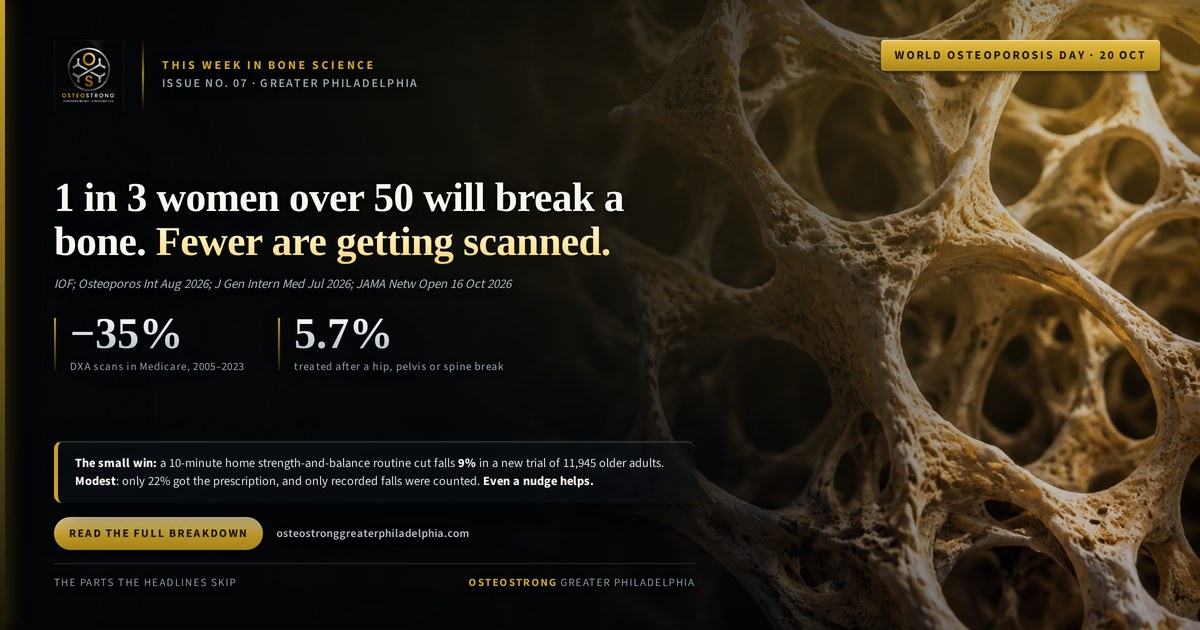 This Week in Bone Science No. 07 — World Osteoporosis Day: three gaps and one small win.